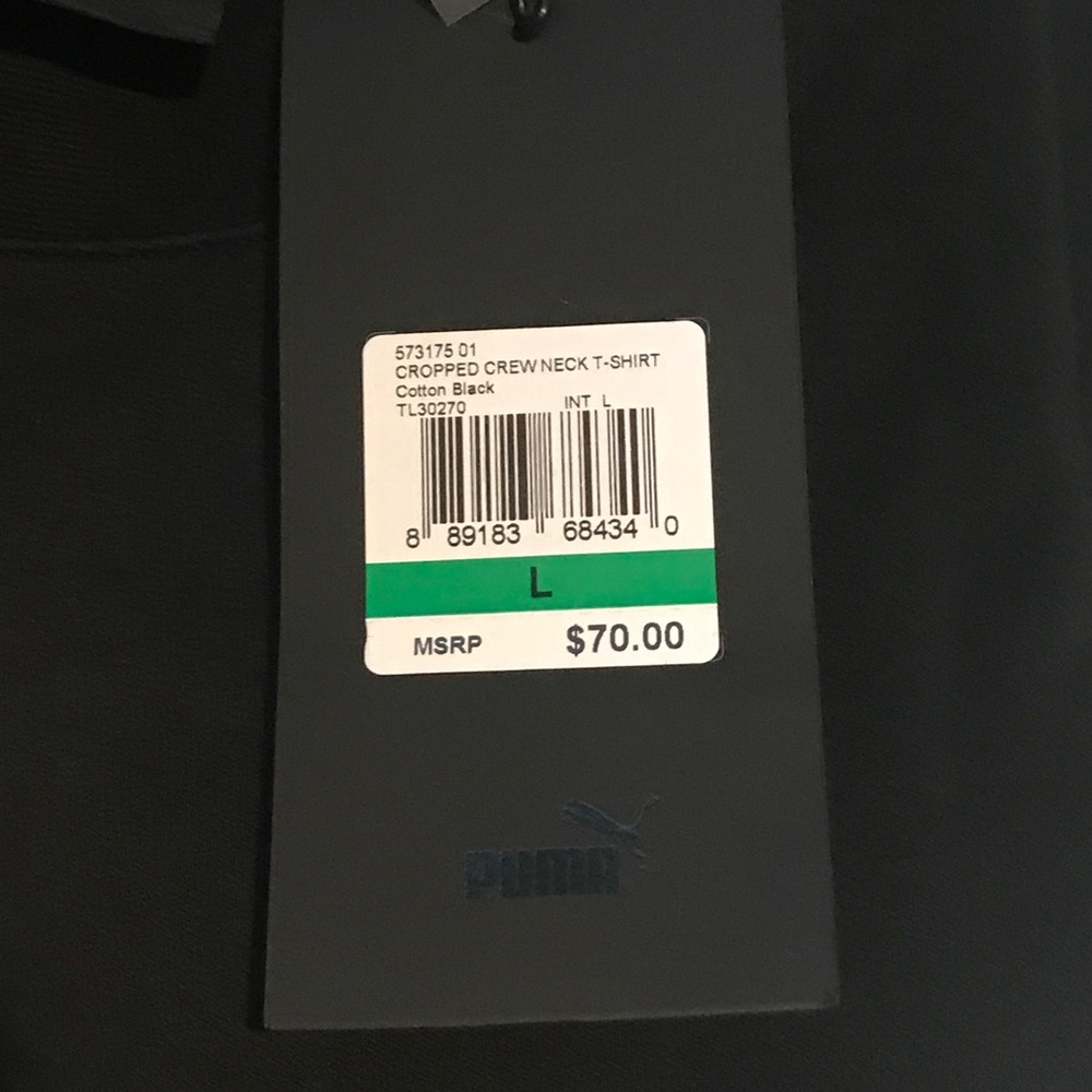 Puma Fenty x Rihanna Black Cropped Crew Neck Shirt - Picture 7 of 7